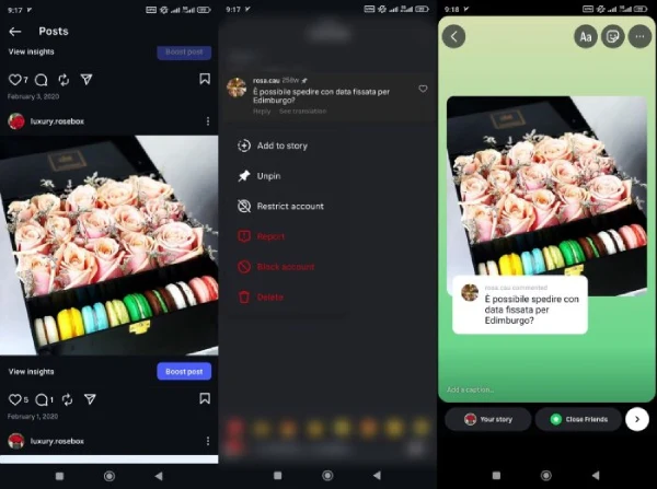 آموزش اشتراک&zwnj;گذاری کامنت در استوری