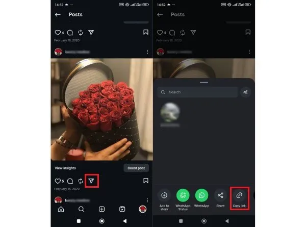 کپی لینک پست اینستاگرام