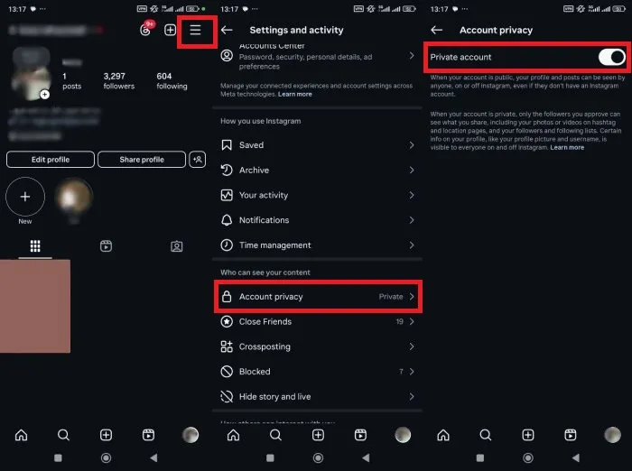 فعال کردن گزینه کپی لینک اینستاگرام