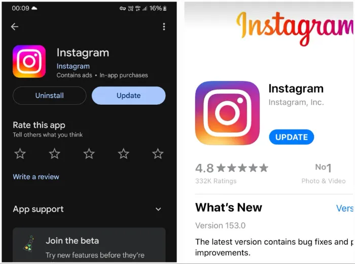آپدیت کردن اینستاگرام در اندروید و آیفون 