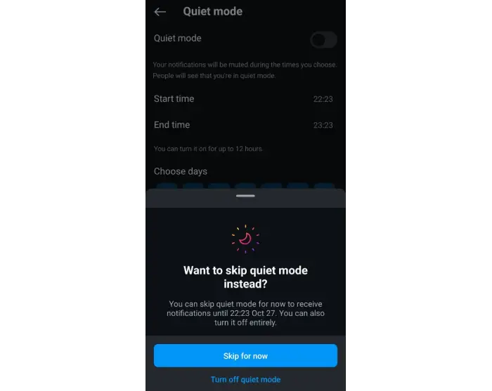 غیر فعال کردن تنظیمات Quiet mode