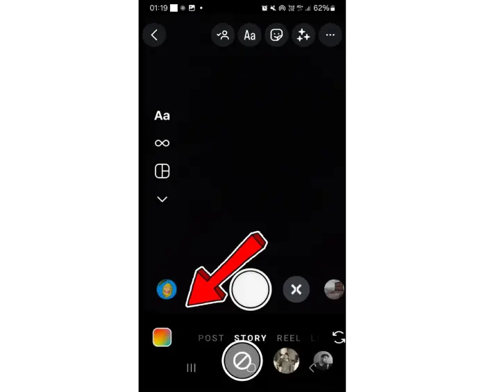 انتخاب تصویر پس زمینه در استوری