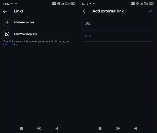 لینک وبسایت در بیو اینستاگرام