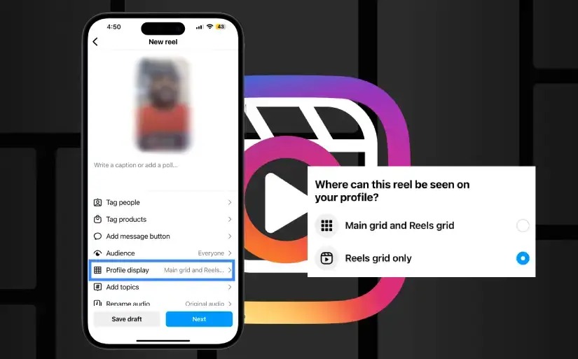 چگونه ریلز را در قسمت پست ها بگذاریم؟ | قابلیت profile grid