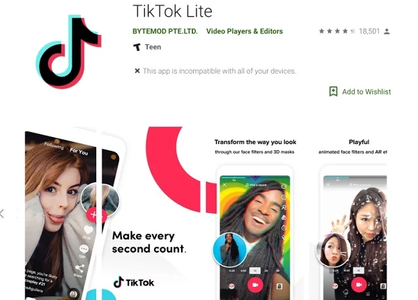 دانلود tiktok lite با لینک مستقیم